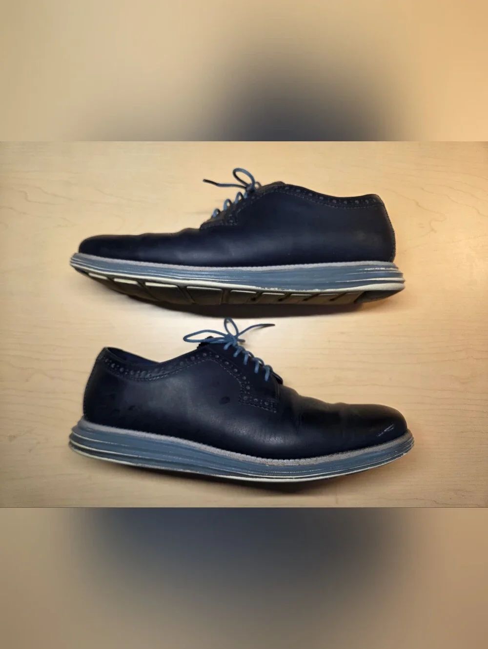 Cole Haan Men's Navy Leather Original Grand dress shoe Sz 12